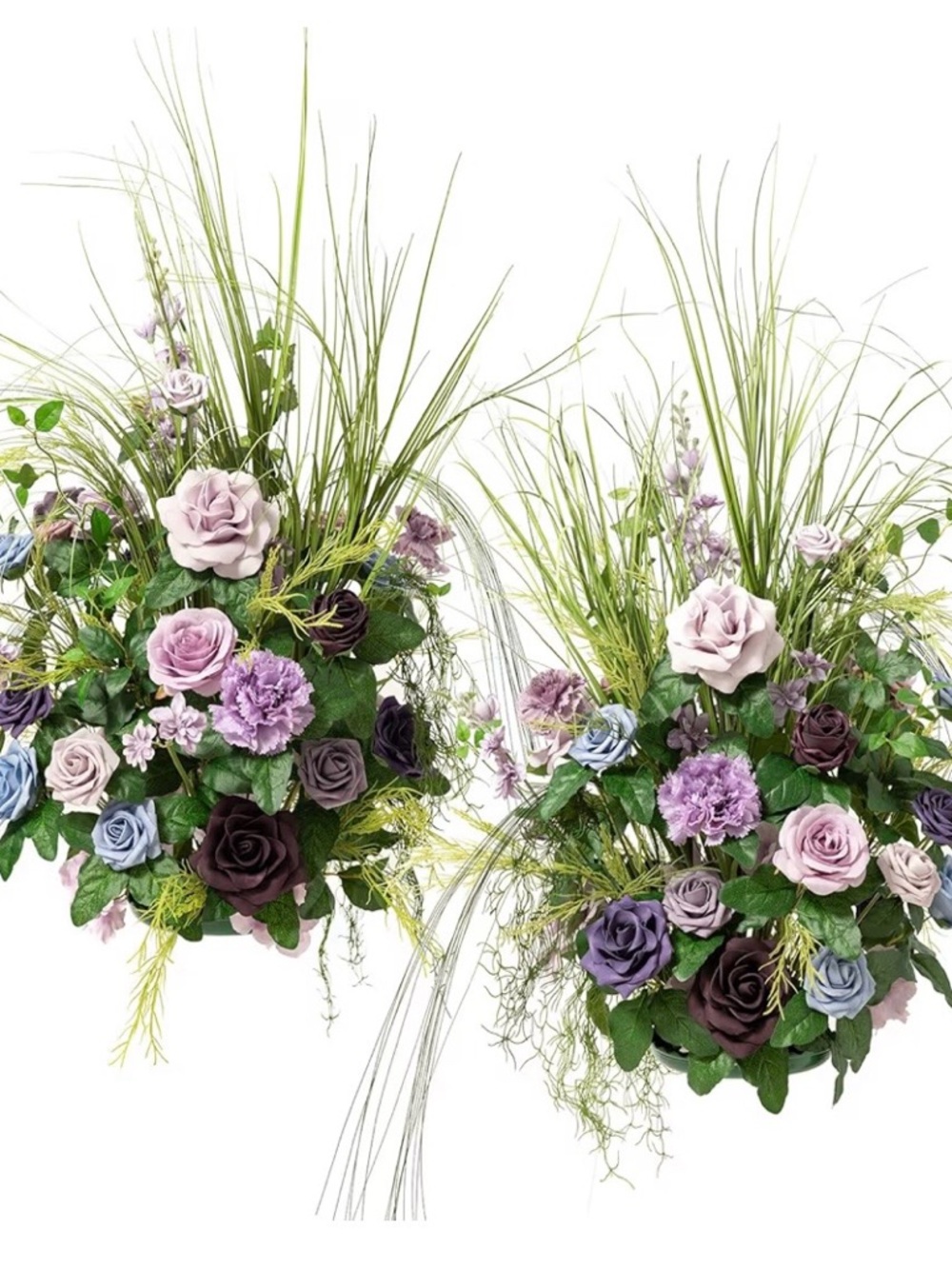 41"Tall Free Standing Arrangements Lavender & Blue Artificial Floral 2pc Wedding